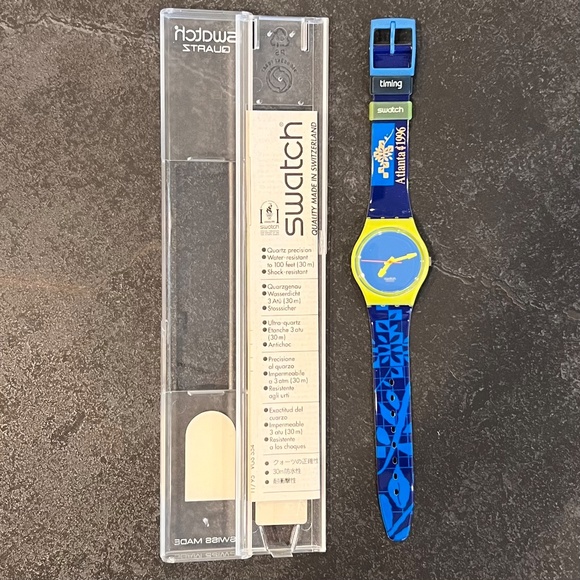 RARE - 1996 Vintage Swatch Watch, ATLANTA OLYMPICS VOLUNTEER, GJ109C - Picture 2 of 2
